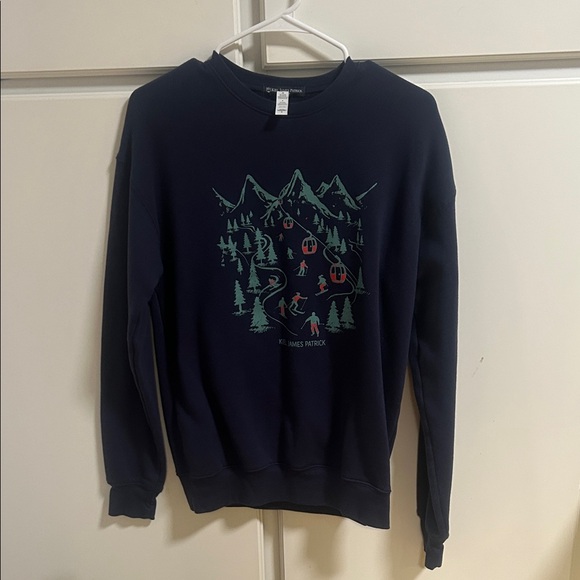 Kiel James Patrick Tops - Kiel James Patrick Navy Blue Crewneck with Mountain Graphic